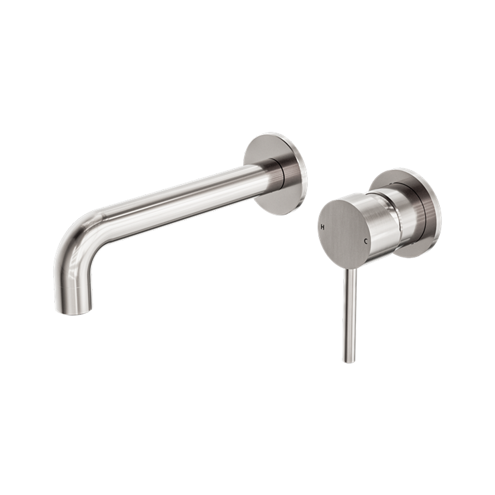 Dolce Wall Basin/Bath Mixer Separate Back Plate Brushed Nickel