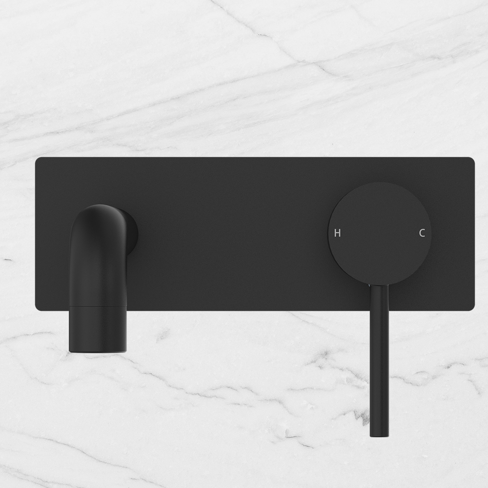 Dolce Wall Basin/Bath Mixer Matte Black