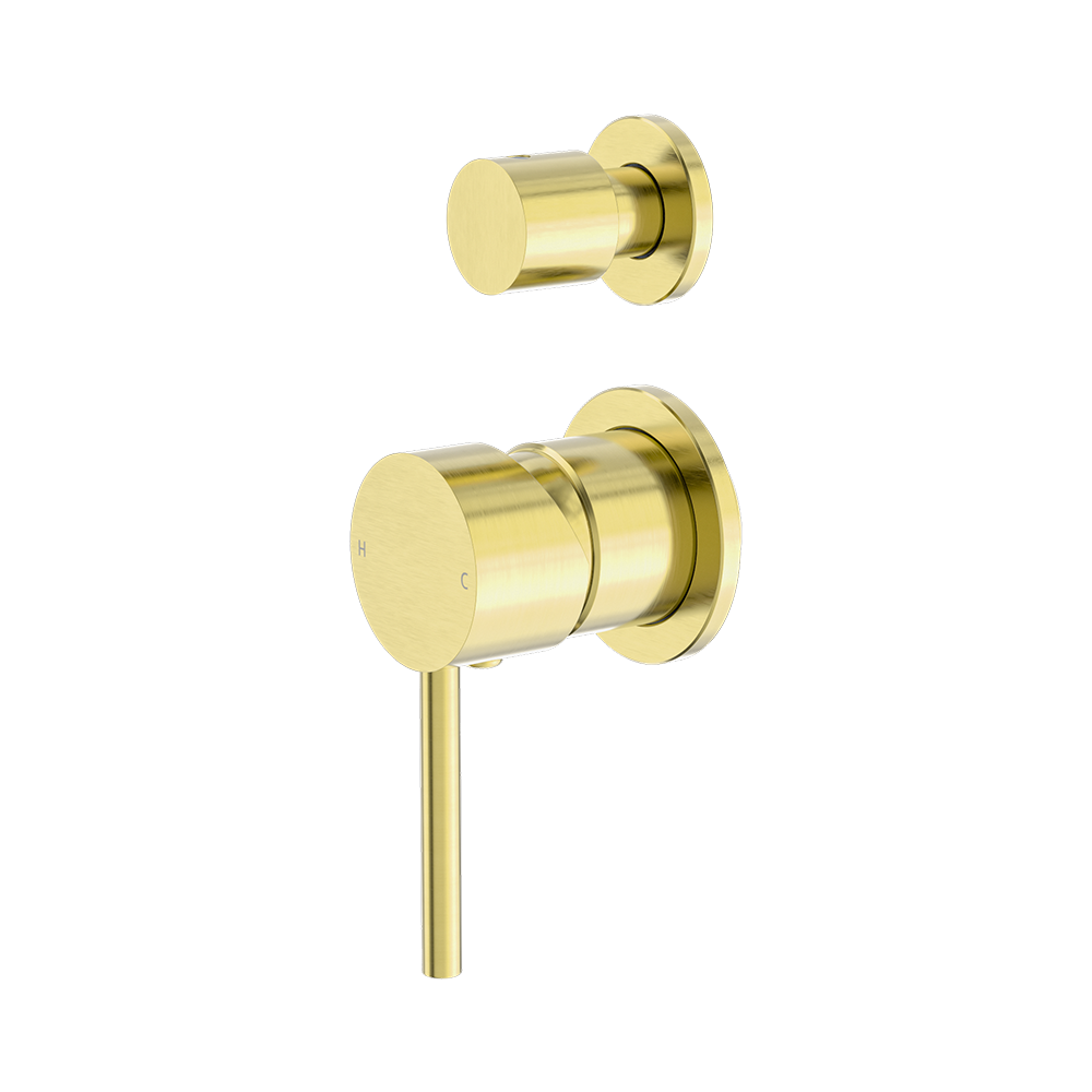 Dolce Shower Mixer with Divertor Separate Back Plate Brushed Gold