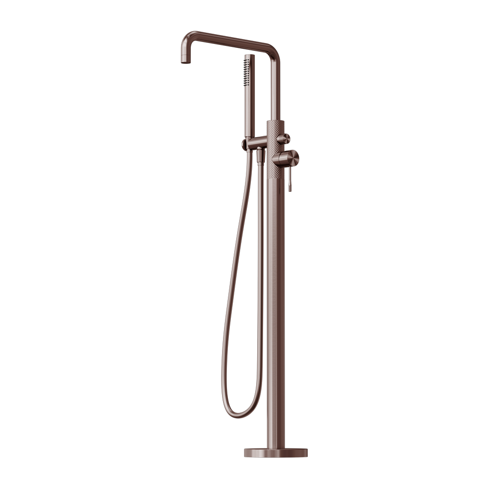 Opal Freestanding Bath Mixer With Hand Shower Brushed Bronze