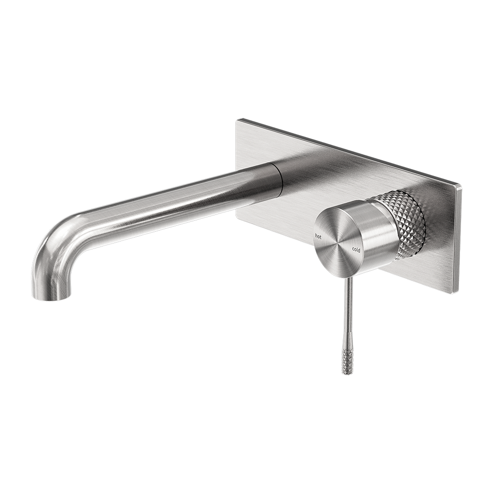 Opal Wall Basin/Bath Mixer 185mm Spout Brushed Nickel