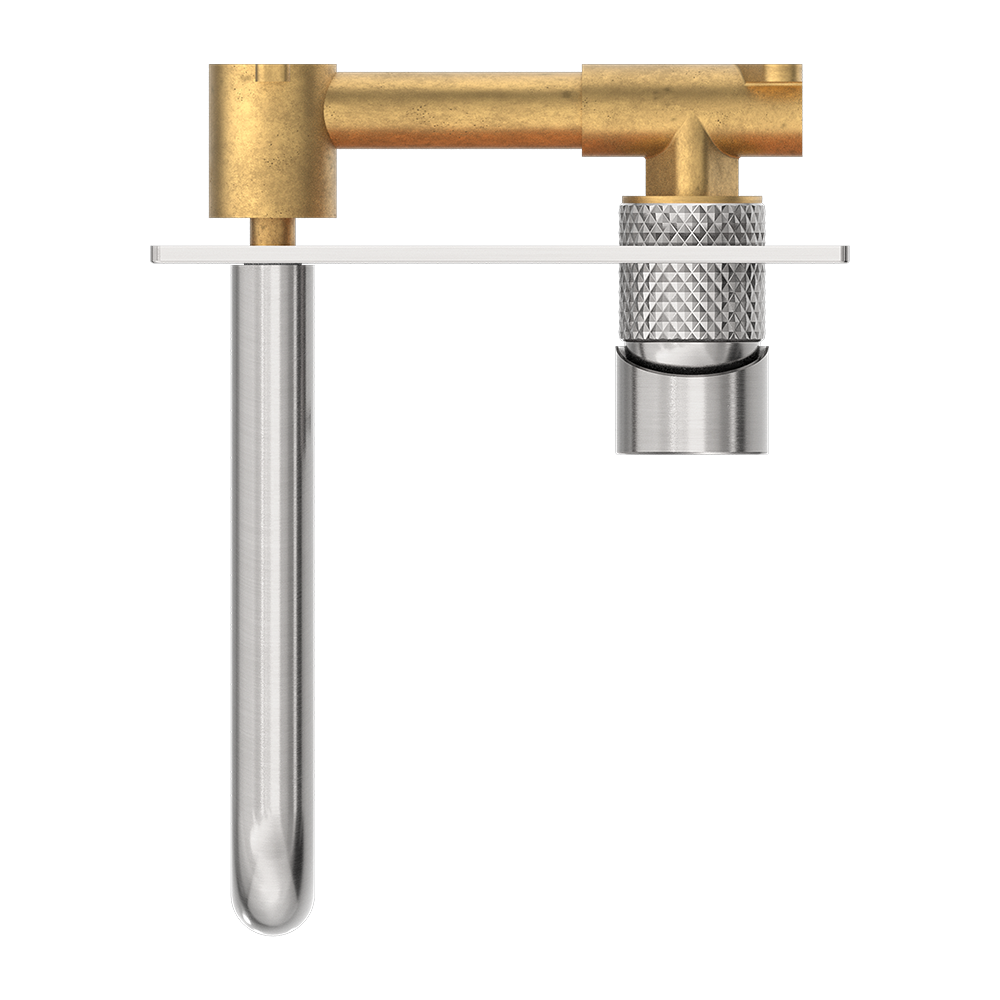 Opal Wall Basin/Bath Mixer 185mm Spout Brushed Nickel