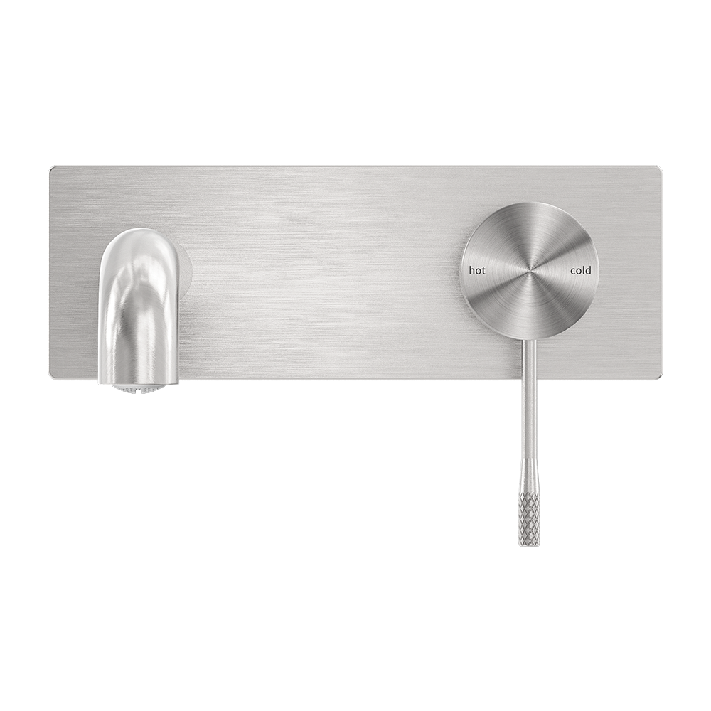 Opal Wall Basin/Bath Mixer 185mm Spout Brushed Nickel