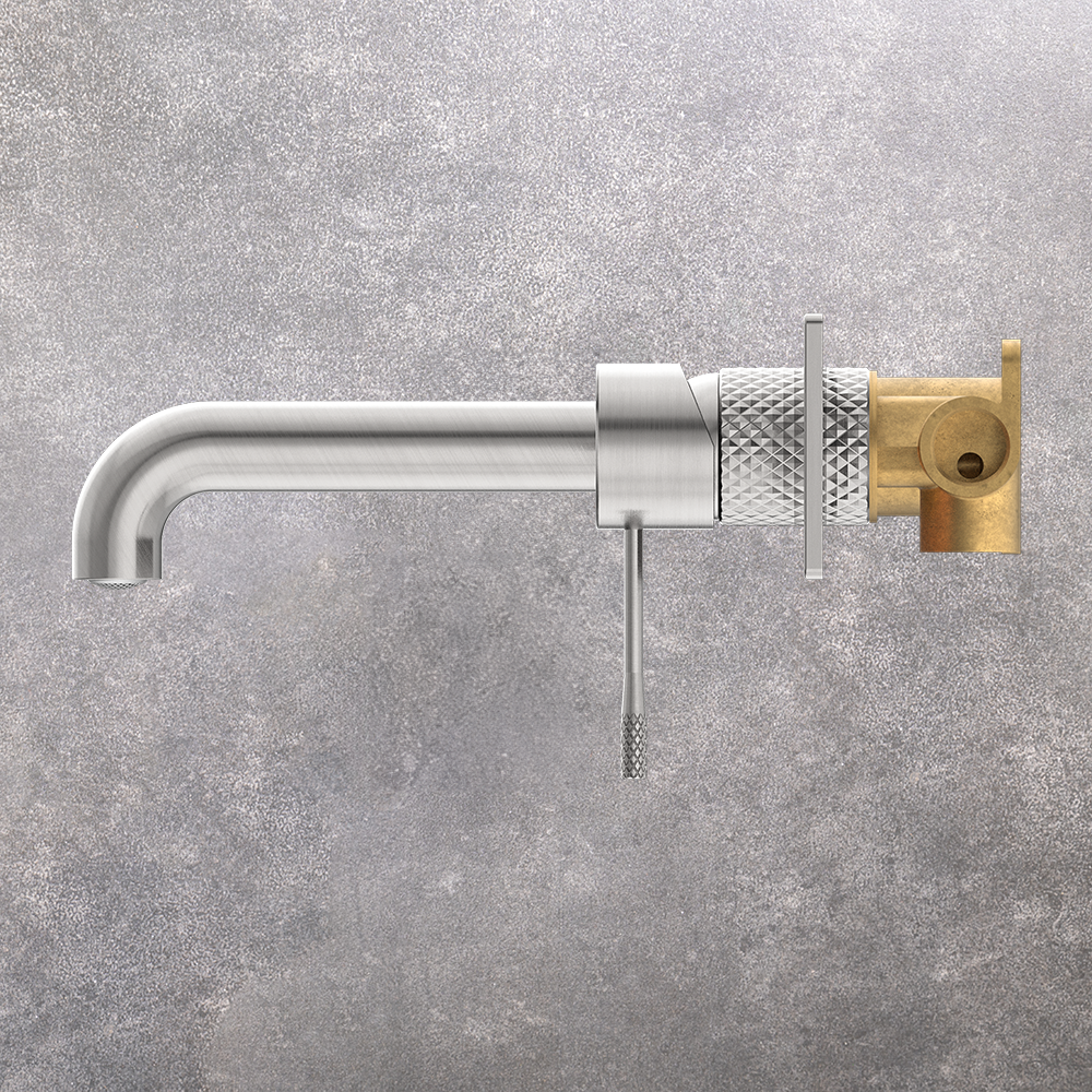 Opal Wall Basin/Bath Mixer 185mm Spout Brushed Nickel