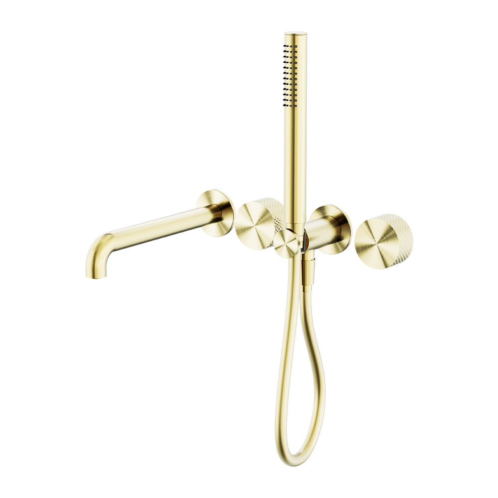 Opal Progressive Shower System Separate Plate With Spout 250mm Brushed Gold