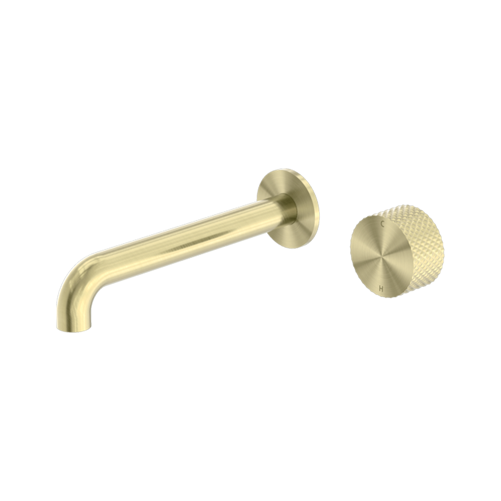 Opal Progressive Wall Basin/Bath Set 230mm Spout Brushed Gold