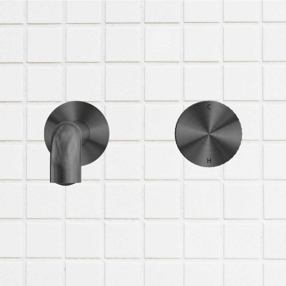 Opal Progressive Wall Basin/Bath Set 185mm Spout Graphite