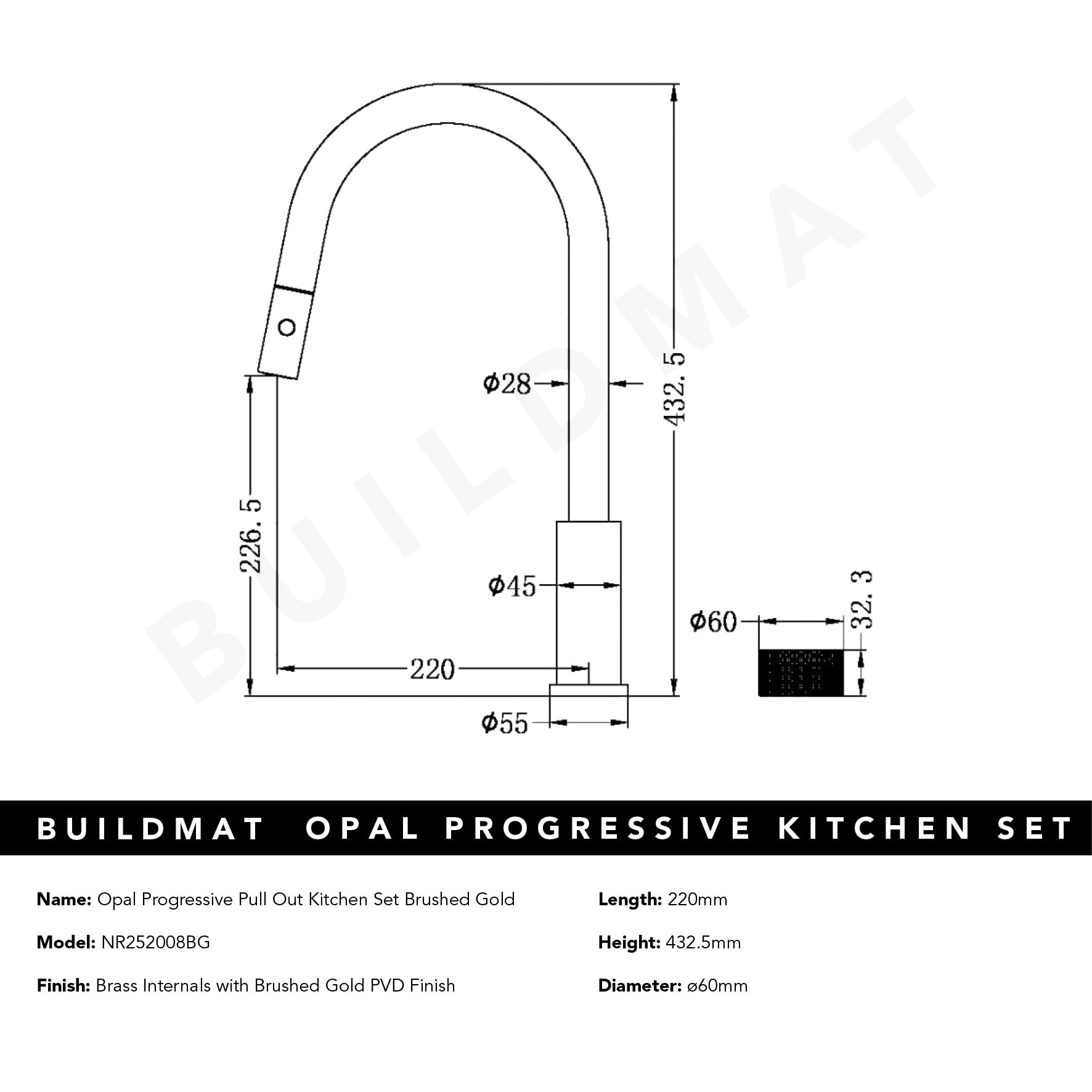 Opal Progressive Pull Out Kitchen Set Brushed Gold