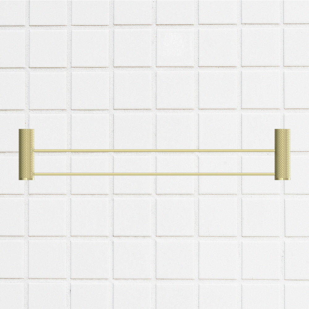 Opal Double Towel Rail 600mm Brushed Gold