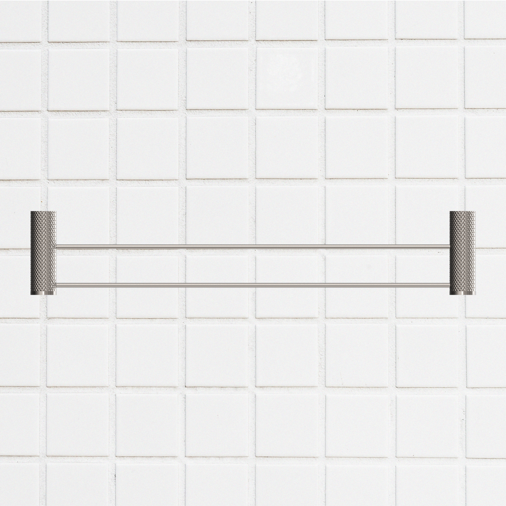 Opal Double Towel Rail 600mm Brushed Nickel