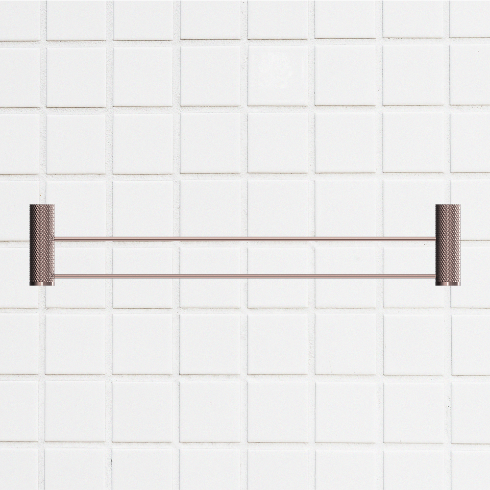 Opal Double Towel Rail 600mm Brushed Bronze