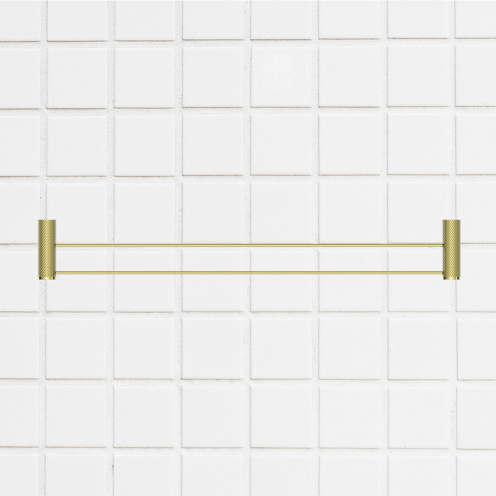 Opal Double Towel Rail 800mm Brushed Gold