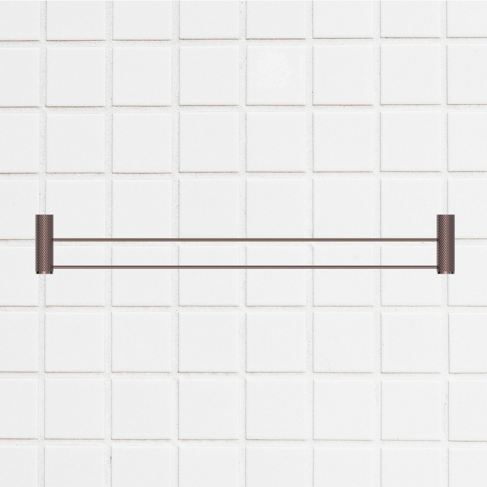 Opal Double Towel Rail 800mm Brushed Bronze