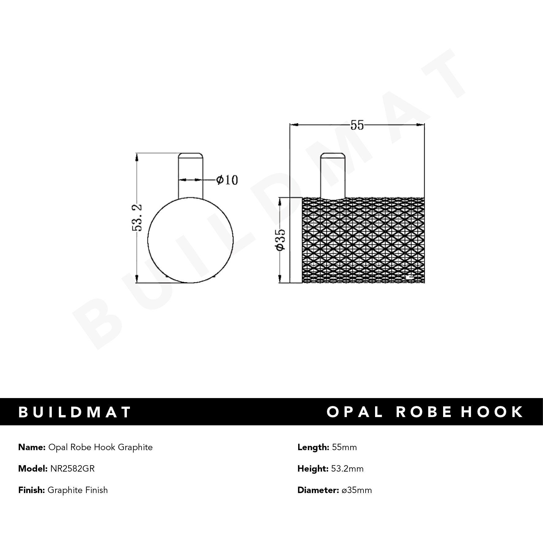 Opal Robe Hook Graphite