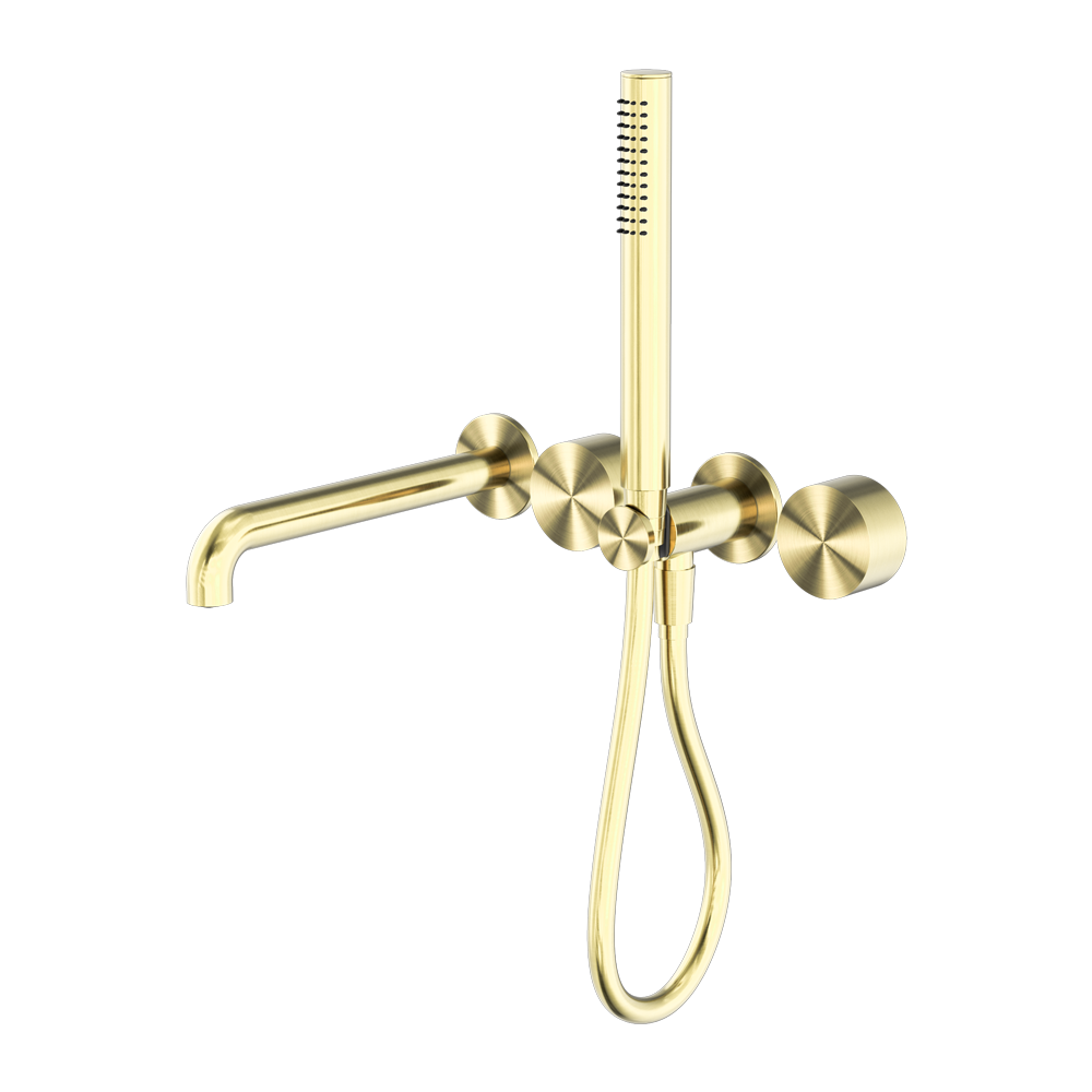 Kara Progressive Shower System Separate Plate With Spout 250mm Brushed Gold