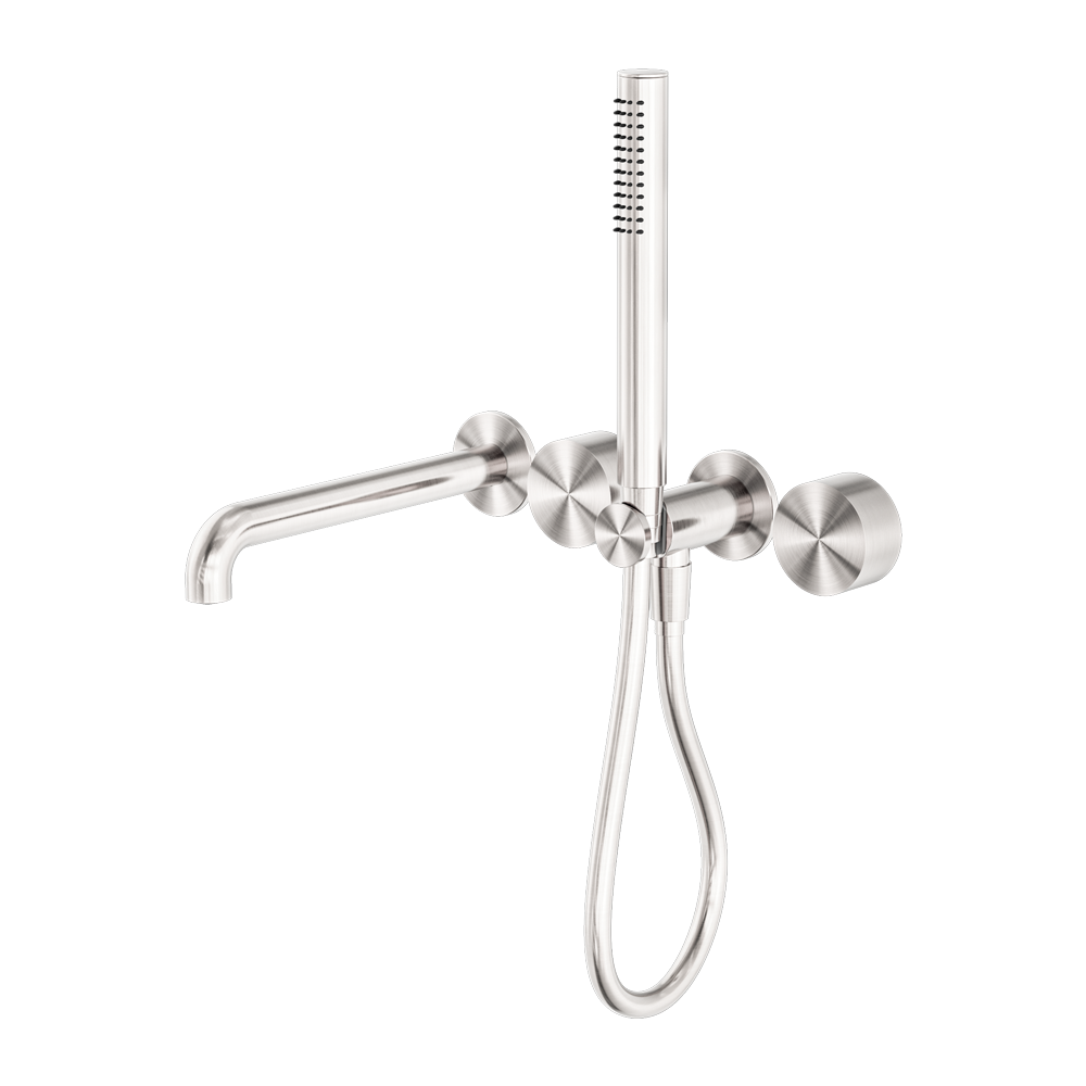 Kara Progressive Shower System Separate Plate With Spout 250mm Brushed Nickel