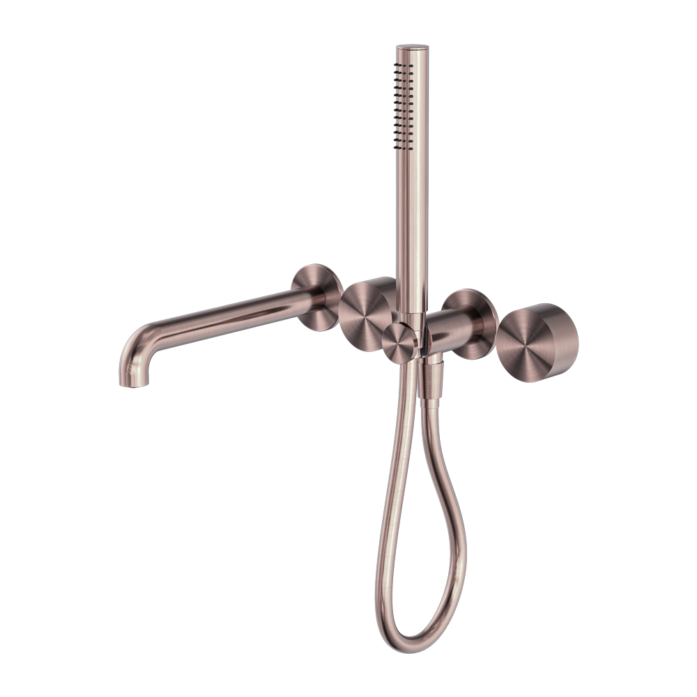 Kara Progressive Shower System Separate Plate With Spout 230mm Brushed Bronze