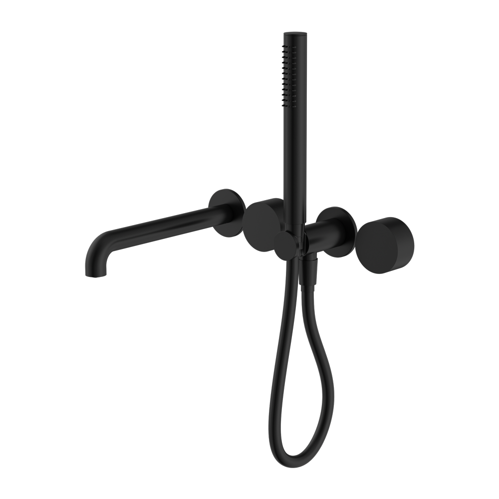 Kara Progressive Shower System Separate Plate With Spout 250mm Matte Black