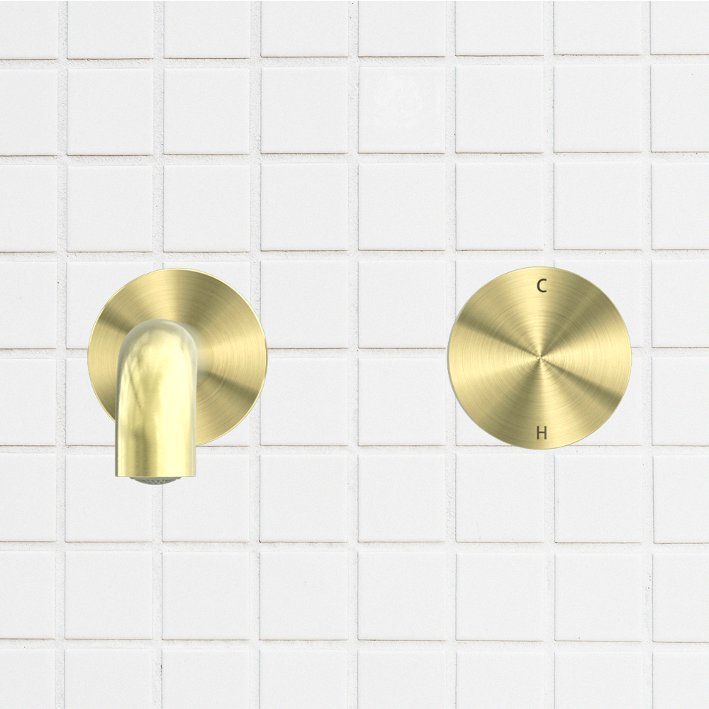 Kara Progressive Wall Basin/Bath Set 120mm Brushed Gold