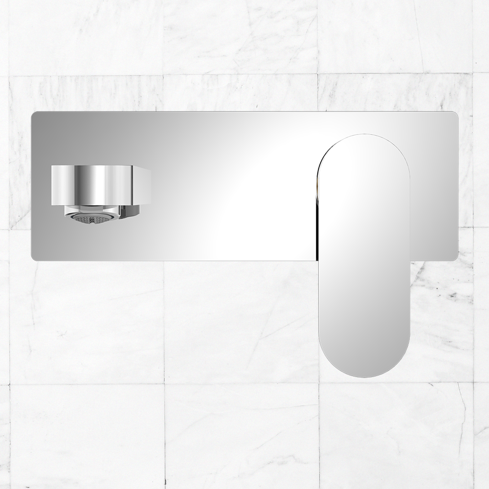 Ecco Wall Basin/Bath Mixer 200mm Chrome