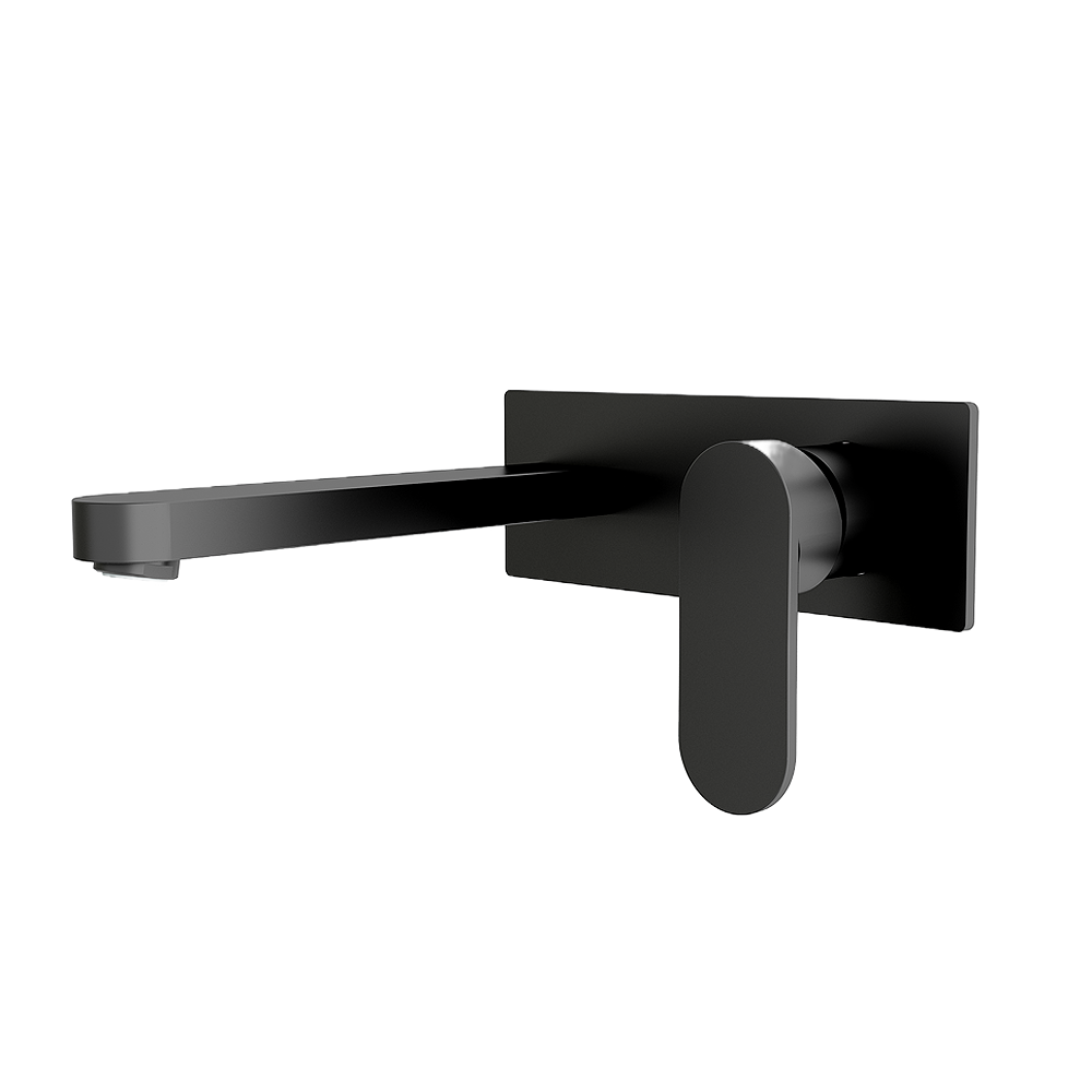 Ecco Wall Basin/Bath Mixer 200mm Matte Black