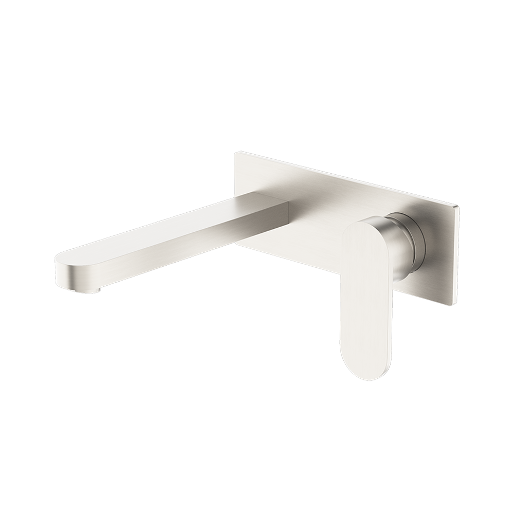 Ecco Wall Basin/Bath Mixer 200mm Brushed Nickel