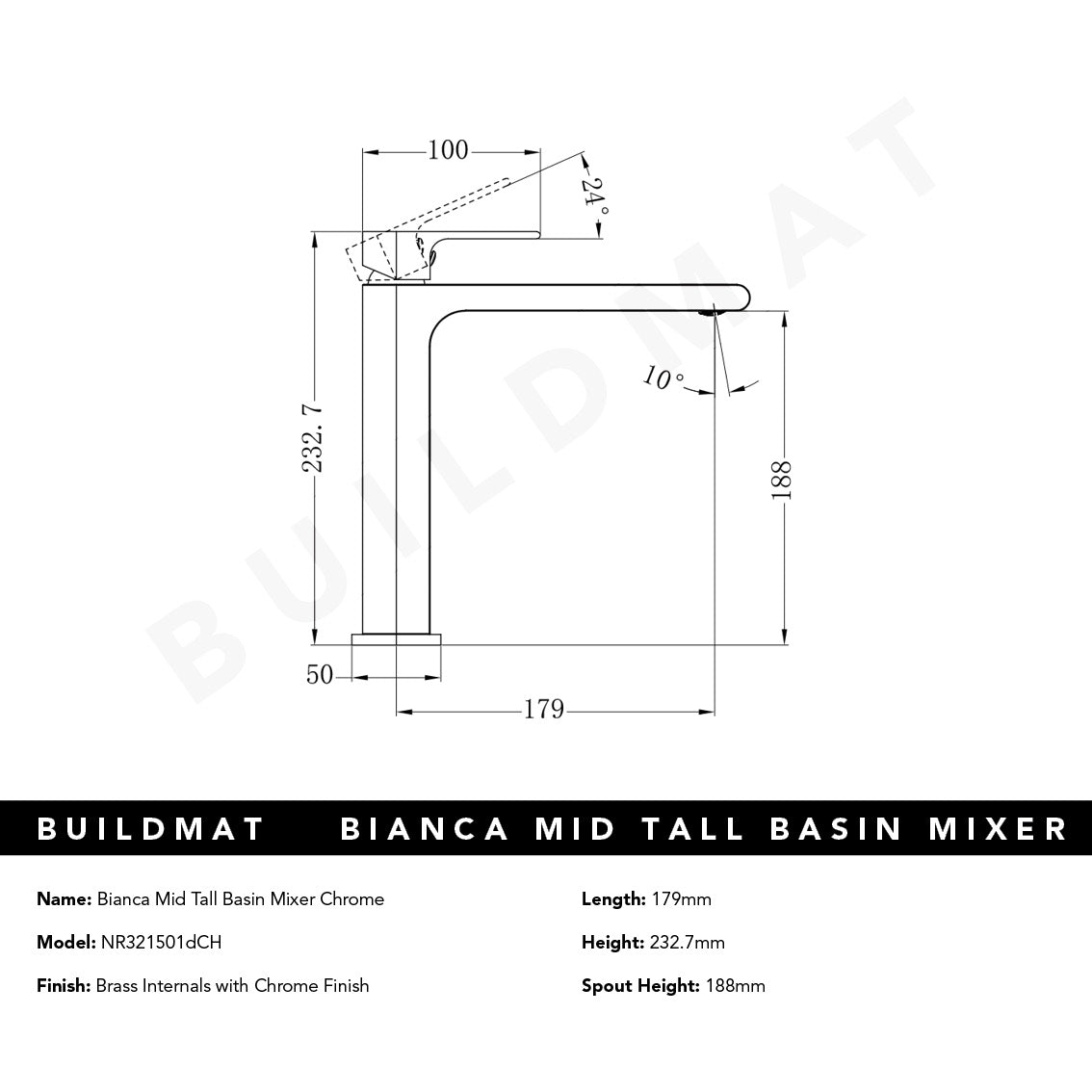 Bianca Mid Tall Bianca Basin Mixer Chrome