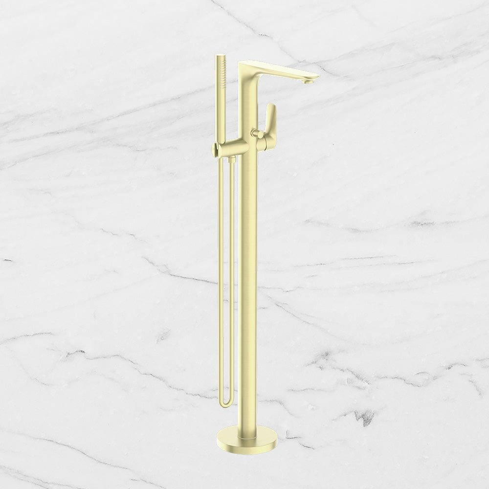 Bianca Freestanding Bath Mixer with Hand Shower Brushed Gold