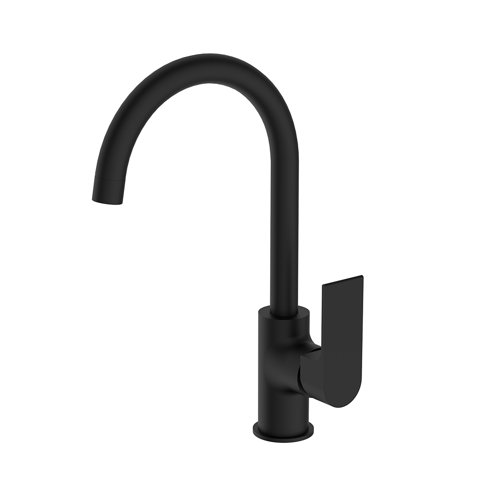 Bianca Kitchen Mixer Gooseneck Spout Matte Black