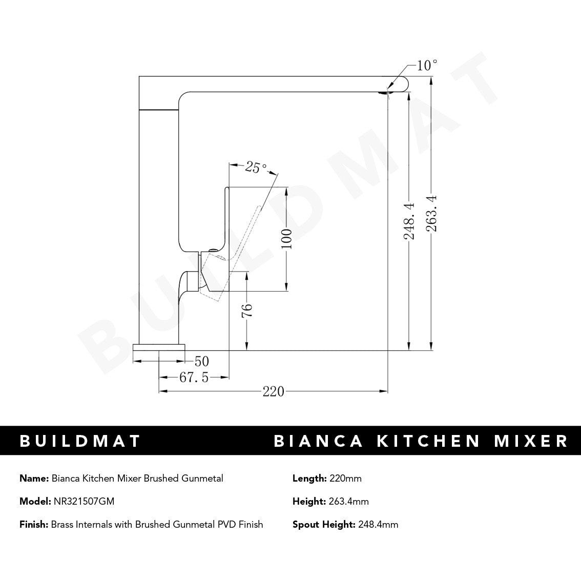 Bianca Kitchen Mixer Gunmetal