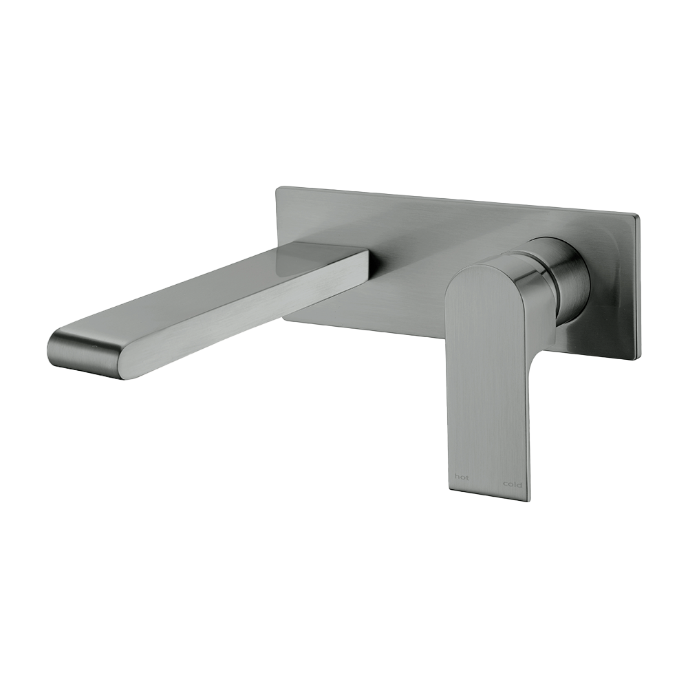 Bianca Wall Basin/Bath Mixer 187mm Brushed Gunmetal