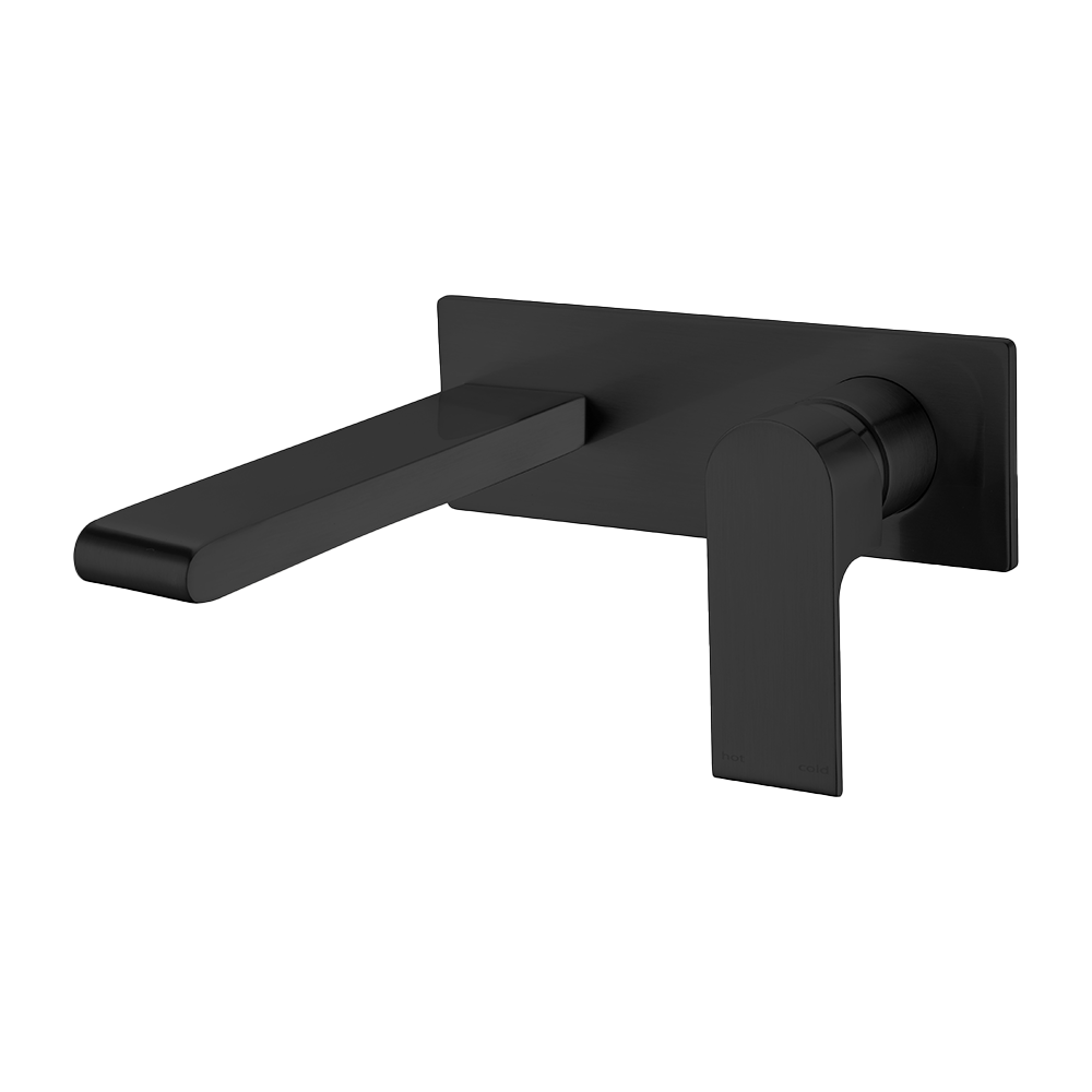 Bianca Wall Basin/Bath Mixer 187mm Matte Black