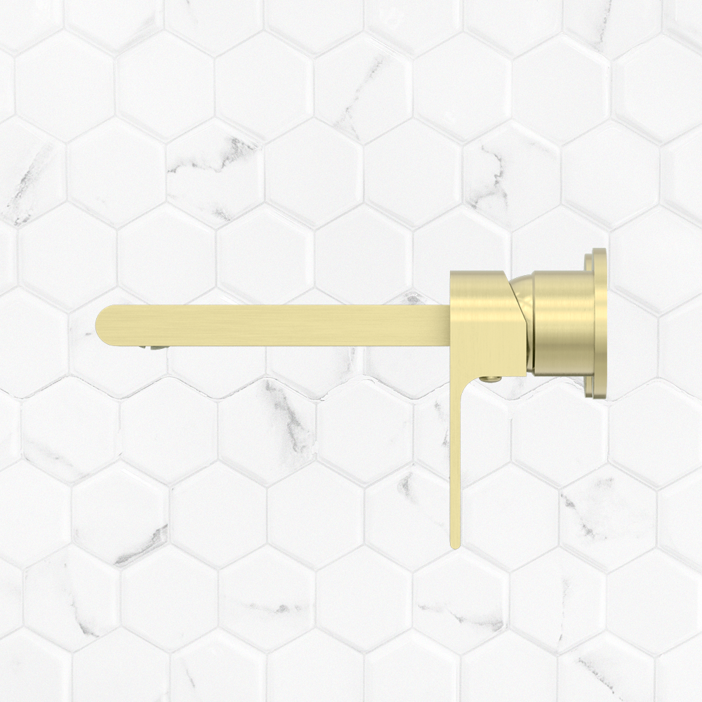 Bianca Wall Basin/Bath Mixer Separate Back Plate 230mm Brushed Gold