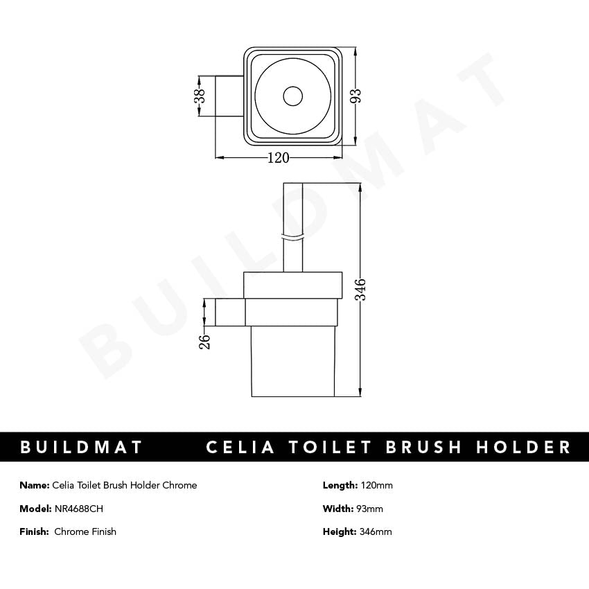 Celia Toilet Brush Holder Chrome