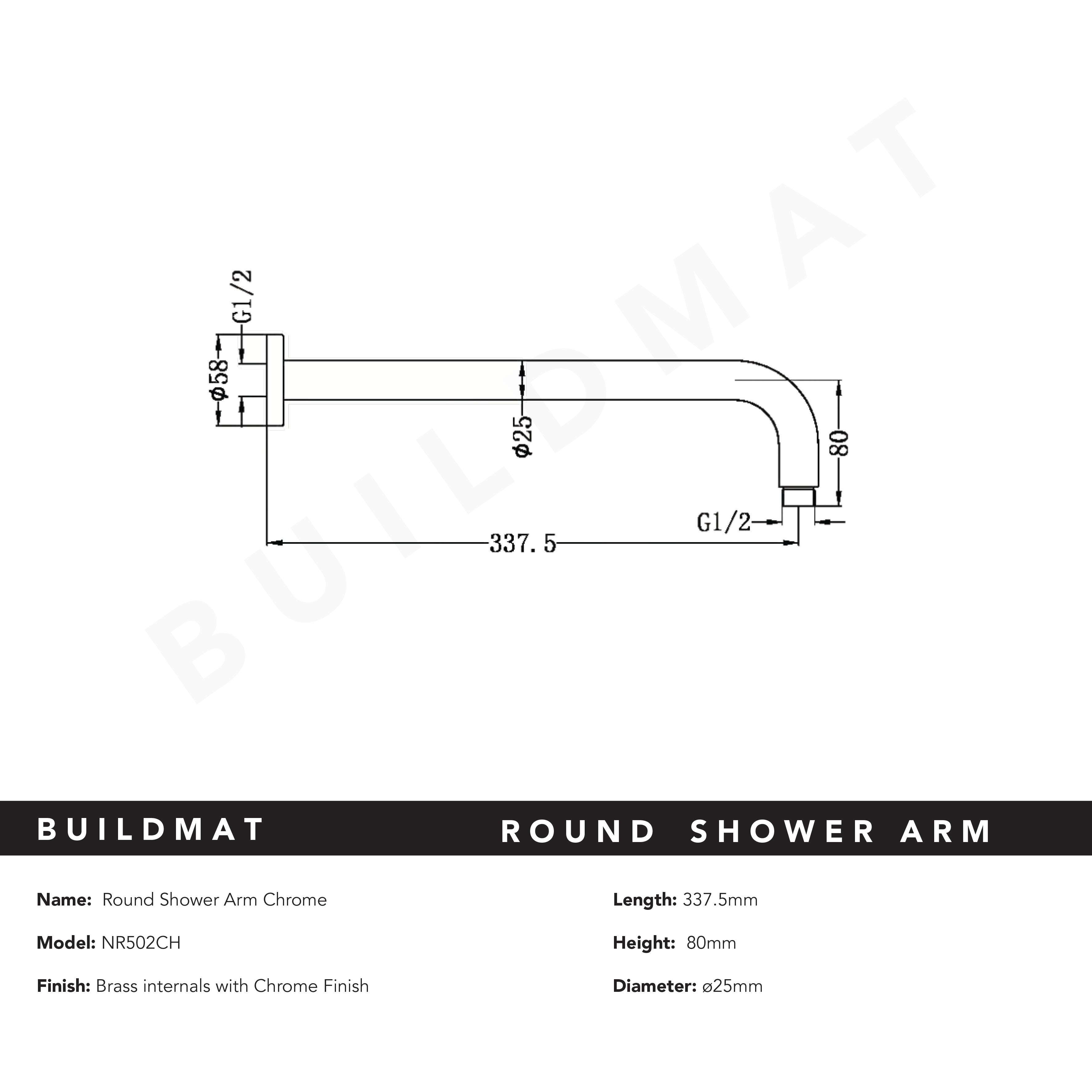 Round Shower Arm Chrome