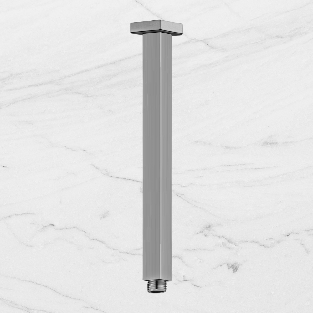 Square Ceiling Arm 300mm Brushed Gunmetal