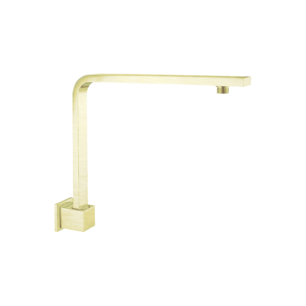 Square Swivel Shower Arm Brushed Gold