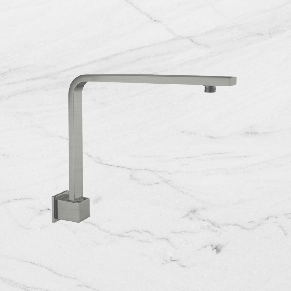 Square Swivel Shower Arm Brushed Gunmetal