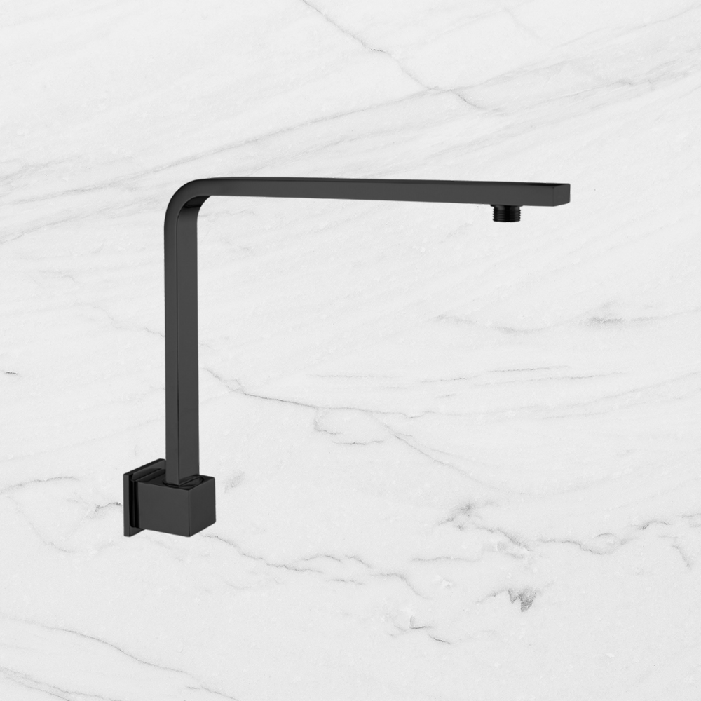 Square Swivel Shower Arm Matte Black