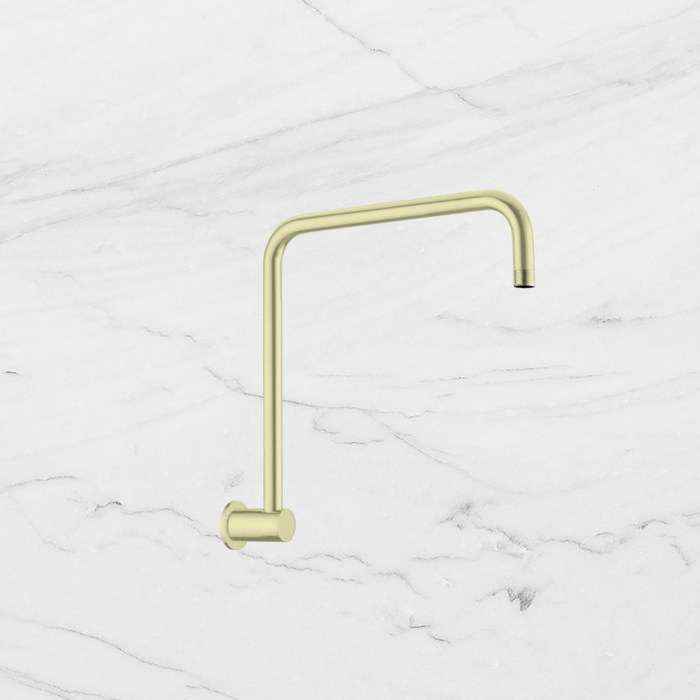 Round Swivel Shower Arm Brushed Gold