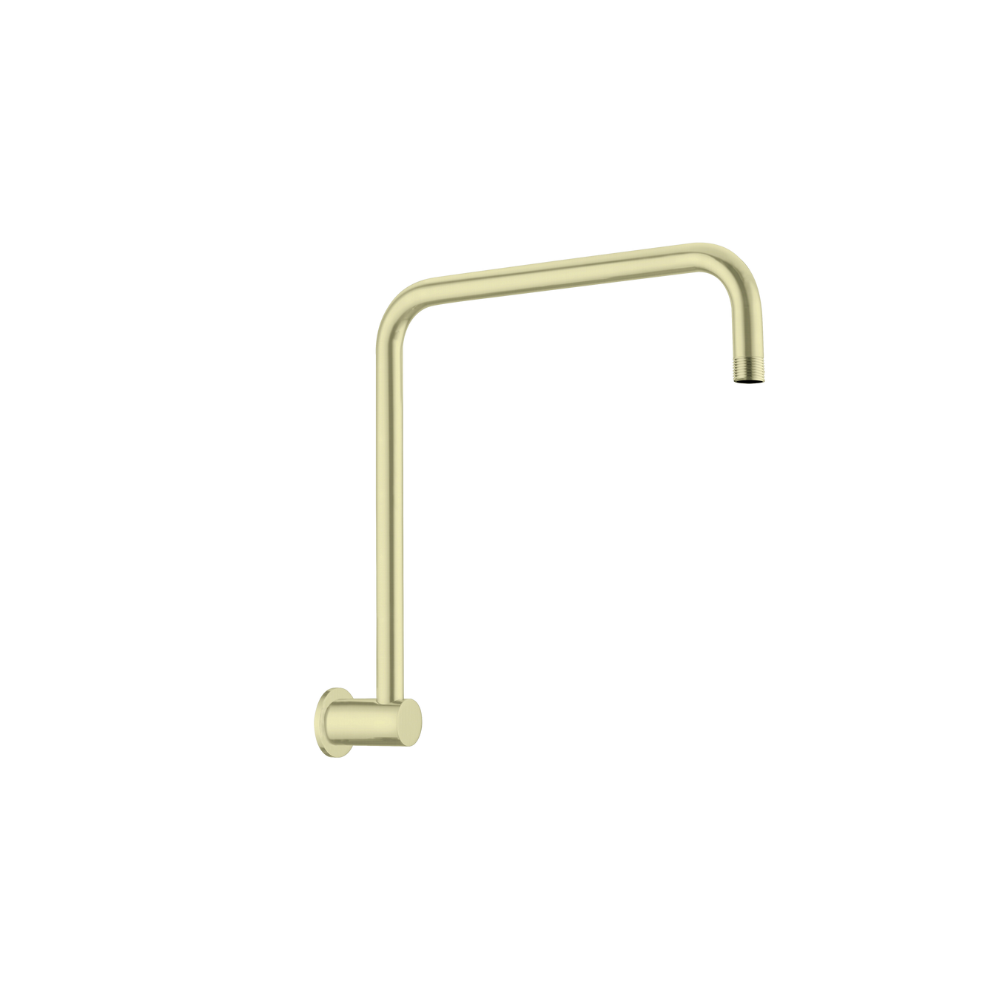 Round Swivel Shower Arm Brushed Gold