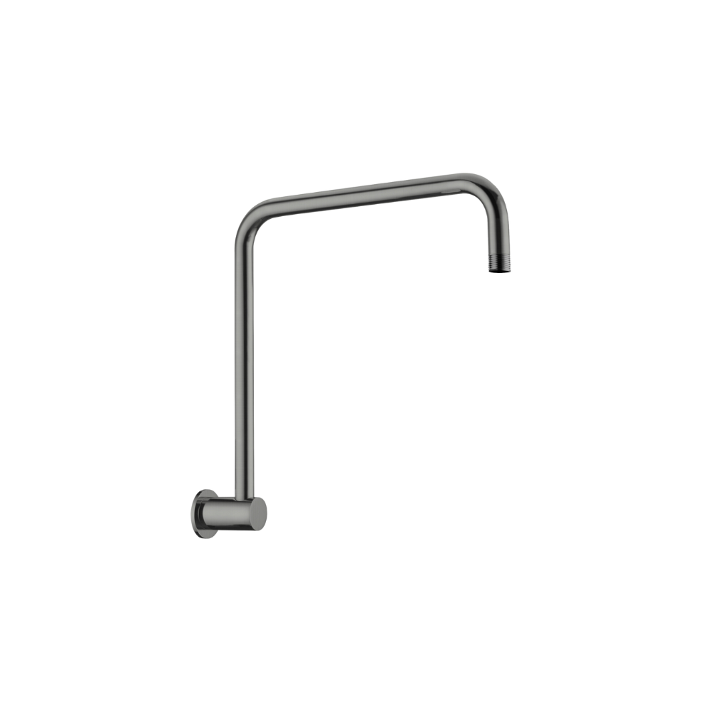 Round Swivel Shower Arm Brushed Gunmetal