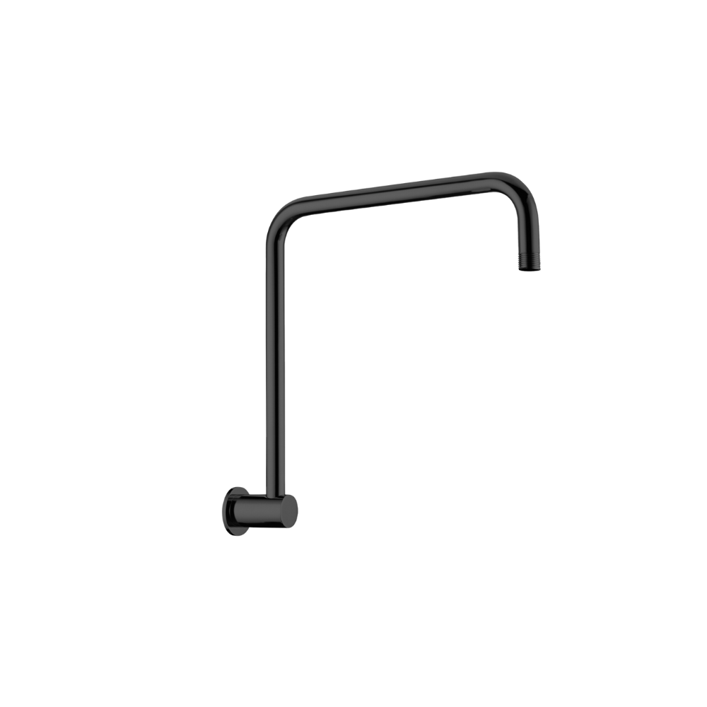 Round Swivel Shower Arm Matte Black