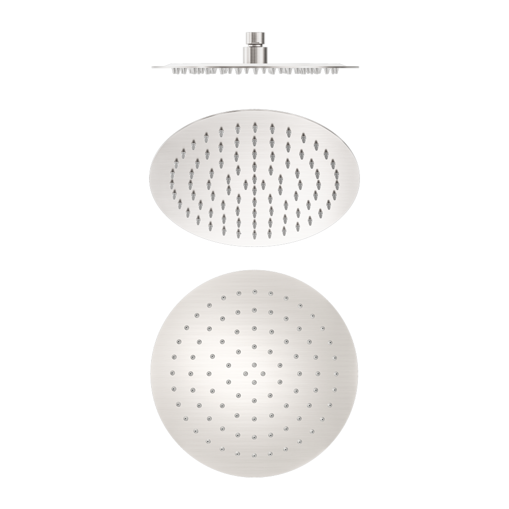 250mm Round Stainless Steel Shower Head 250mm 4 Star Rating Brushed Nickel