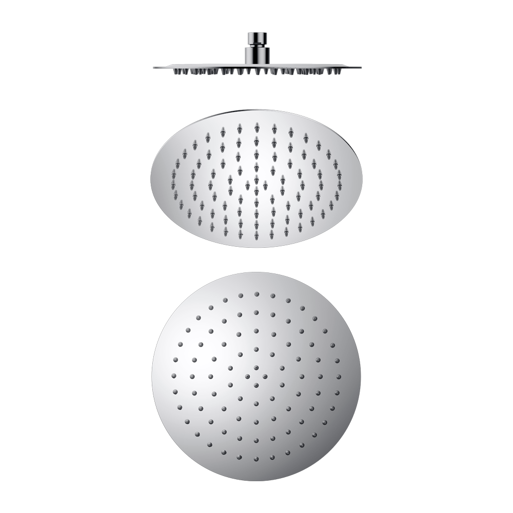 250mm Round Stainless Steel Shower Head 250mm 4 Star Rating Chrome