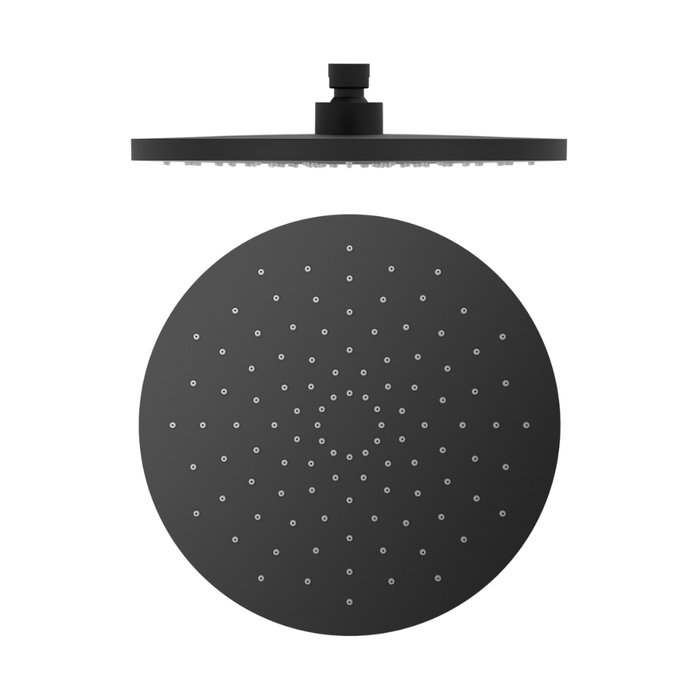 Round ABS Shower Head 250mm Matte Black