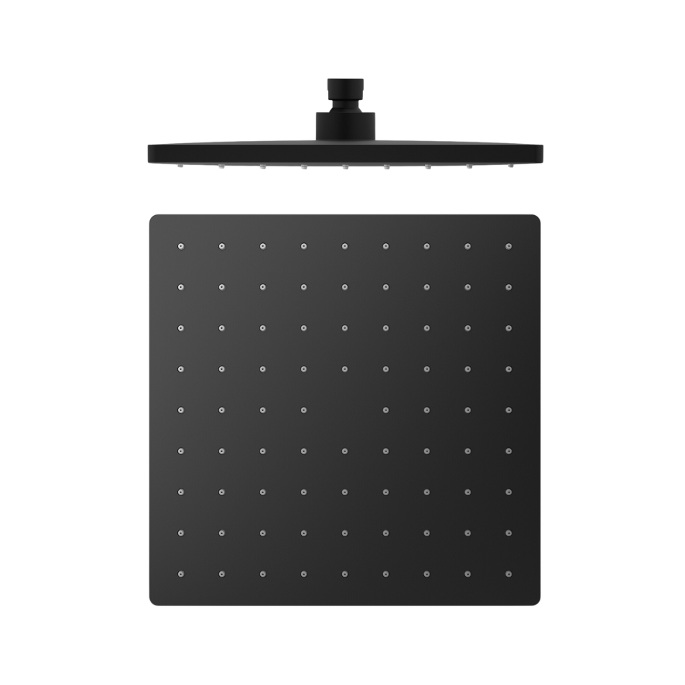 Square ABS Shower Head 250mm Matte Black