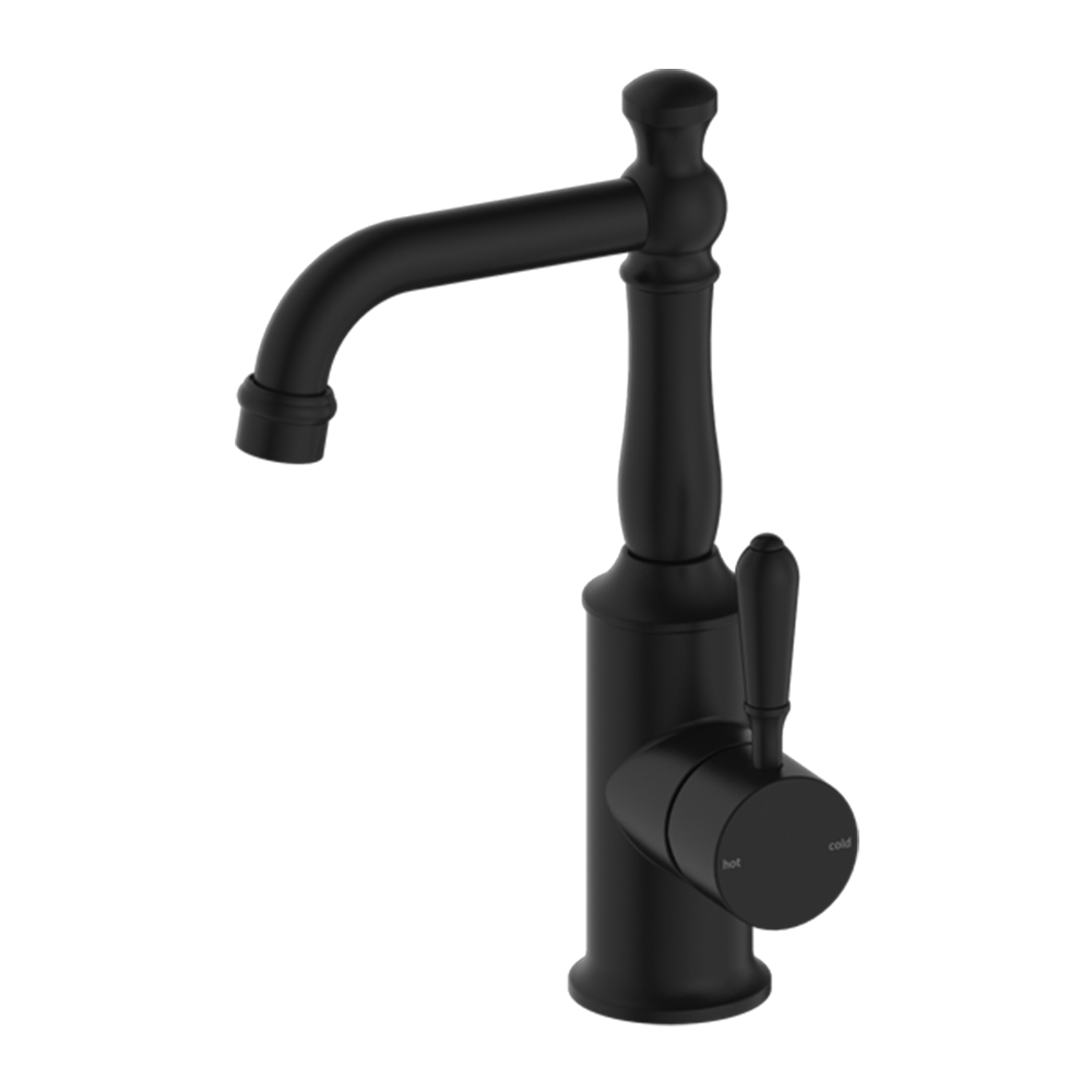 York Basin Mixer with Metal Lever Matte Black