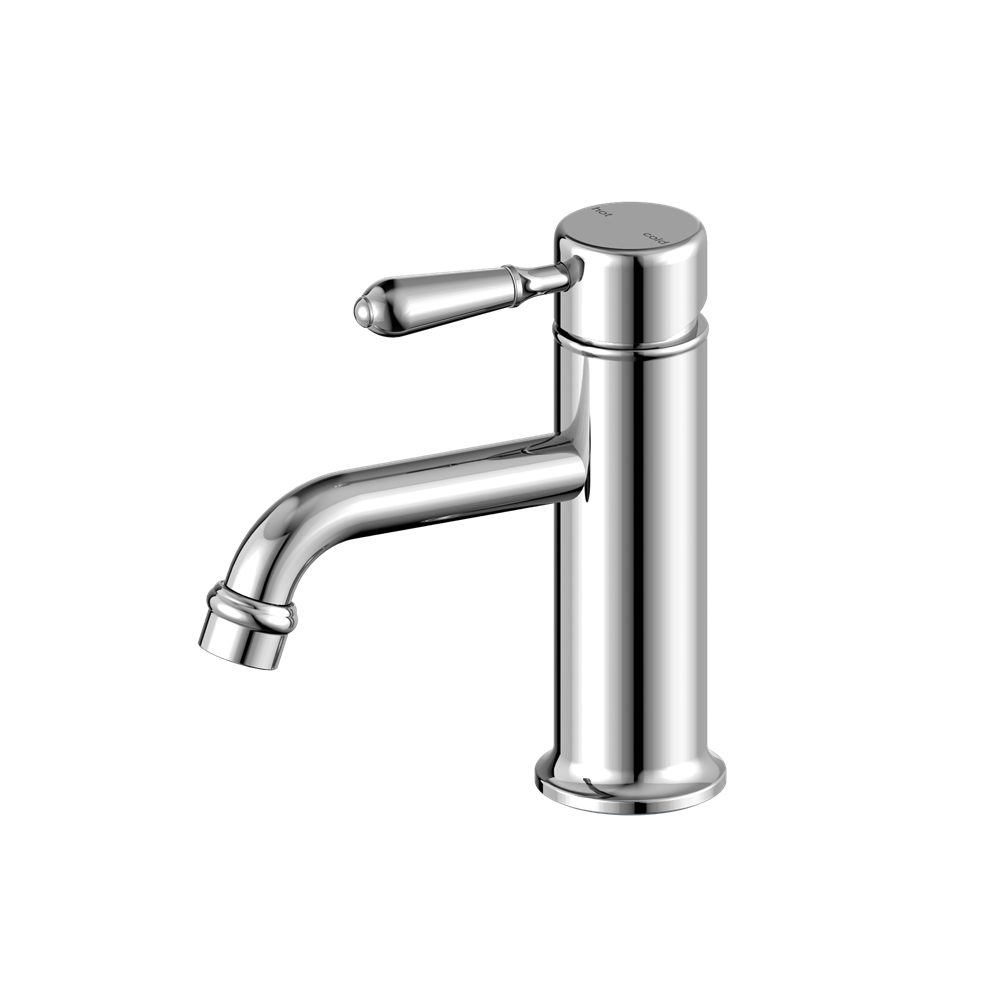 York Straight Basin Mixer With Metal Lever Chrome