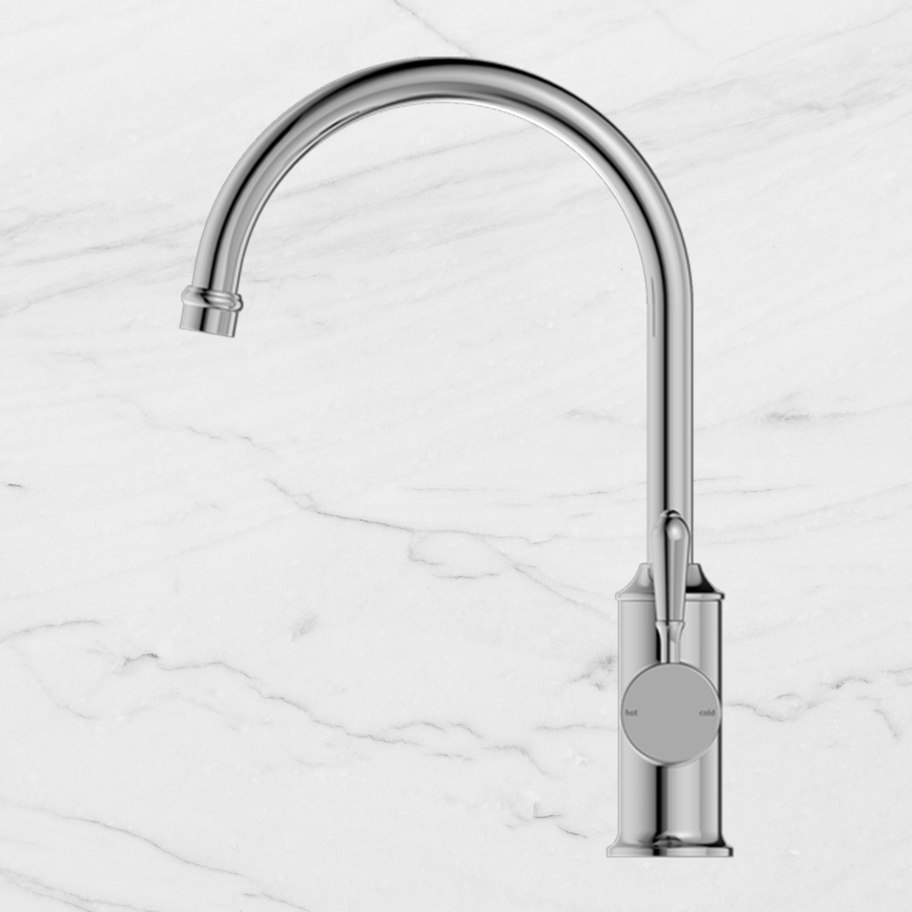 York Kitchen Mixer Gooseneck Spout with Metal Lever Chrome